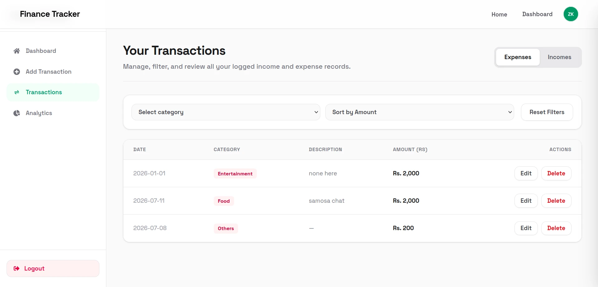 Personal Finance Tracker screenshot 4